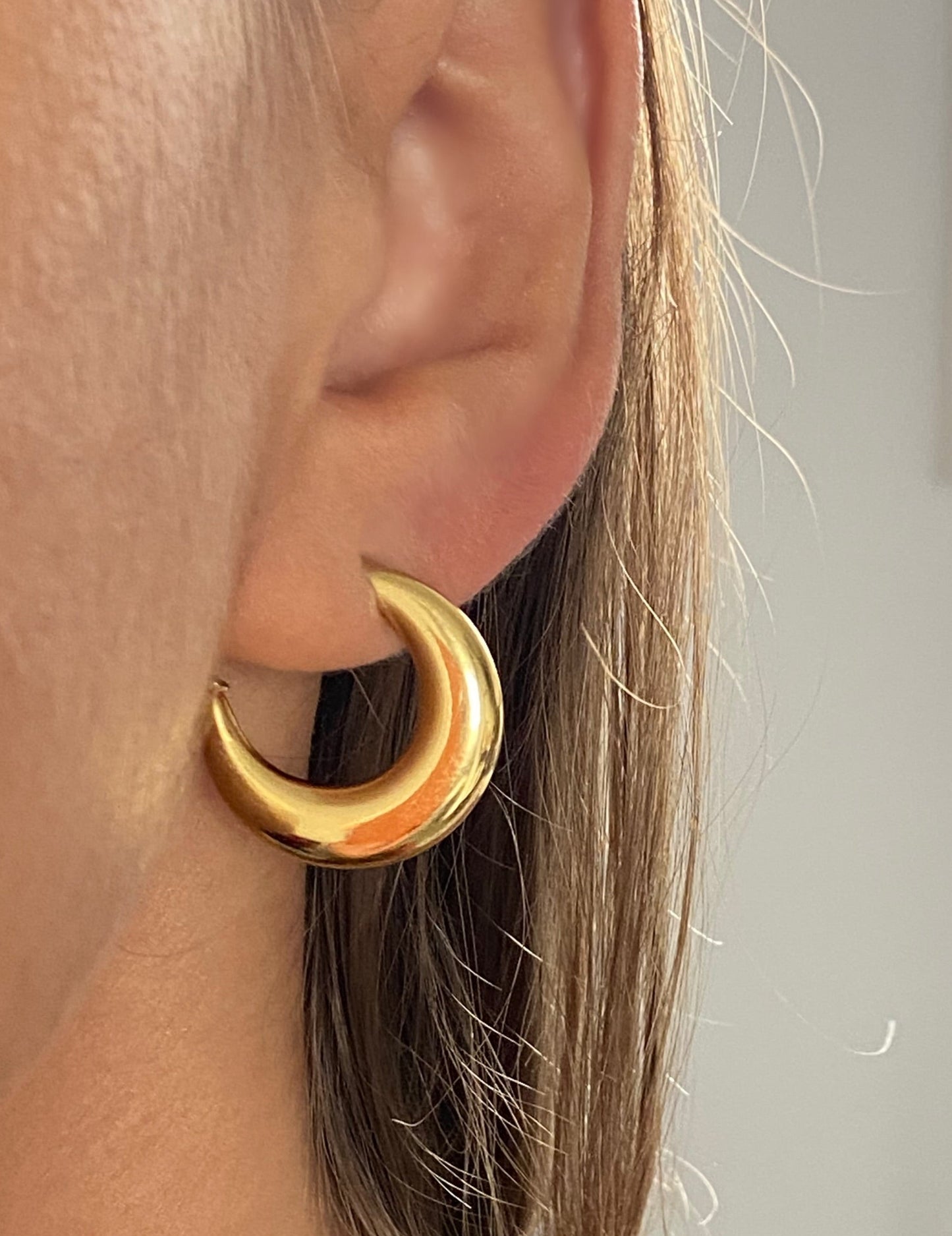 Brinco Circle Folheado a Ouro 18k