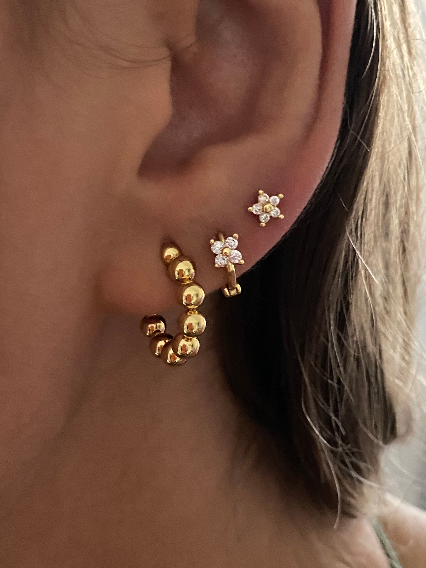 Brinco Bubble Folheado a Ouro 18k