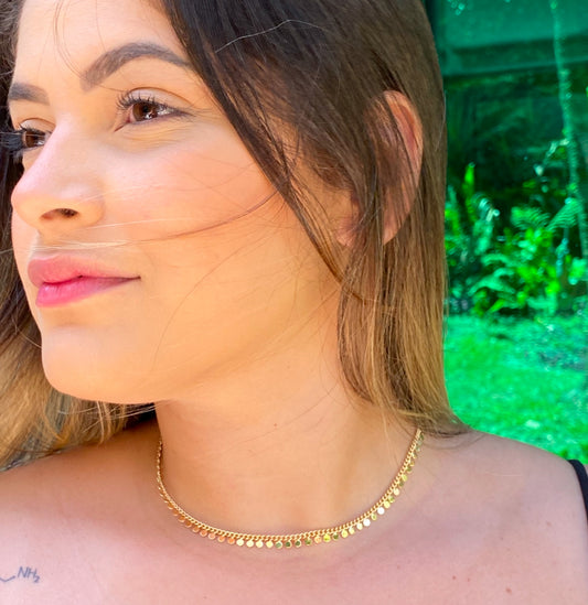 Choker Balls Folheada a Ouro 18k