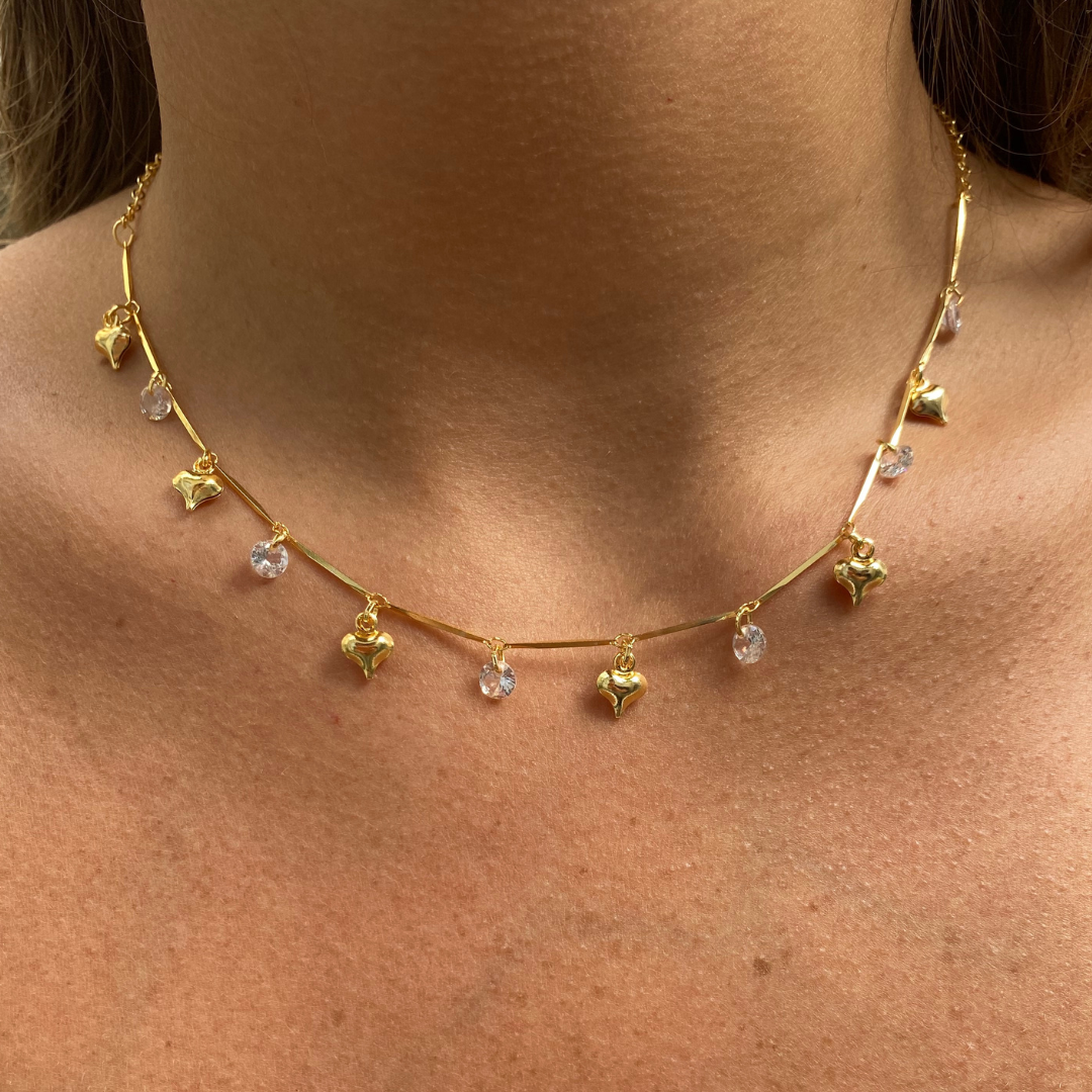 Choker Love Folheado a Ouro 18k