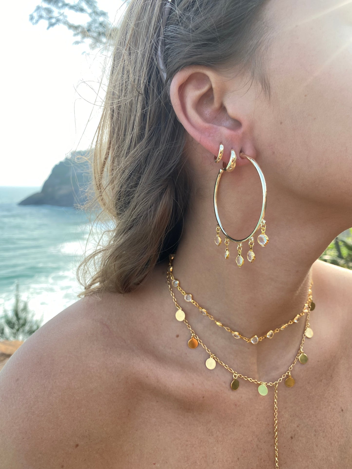 Argola Aurora Glow Folheado a Ouro 18k