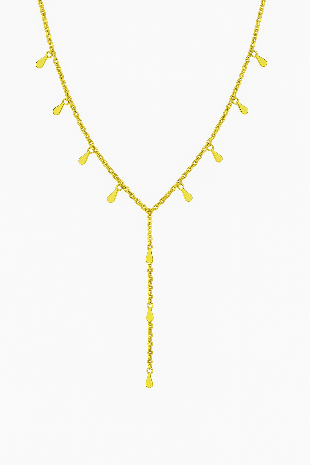 Colar Gravatinha Drops Folheada a Ouro 18k