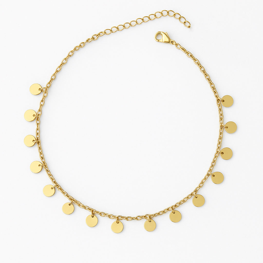 Choker Moedas Folheada a Ouro 18k