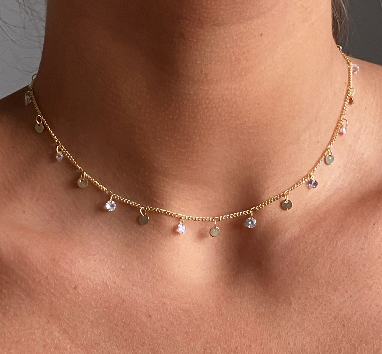 Choker Amira Zircônia Folheada a Ouro 18k