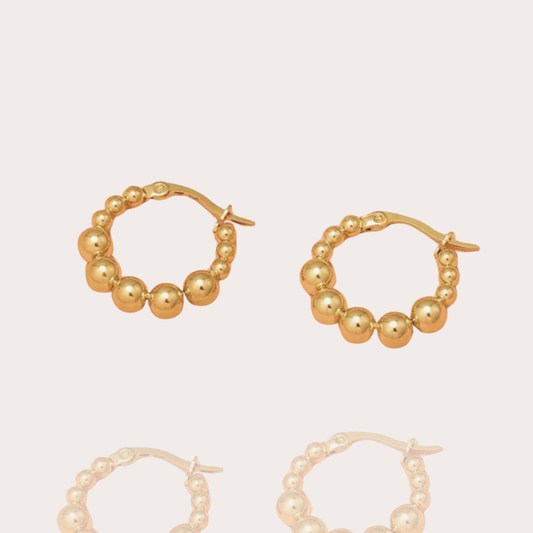 Brinco Bubble Folheado a Ouro 18k