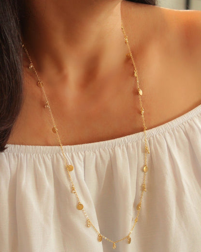Colar Longo Amira Folheado a Ouro 18k