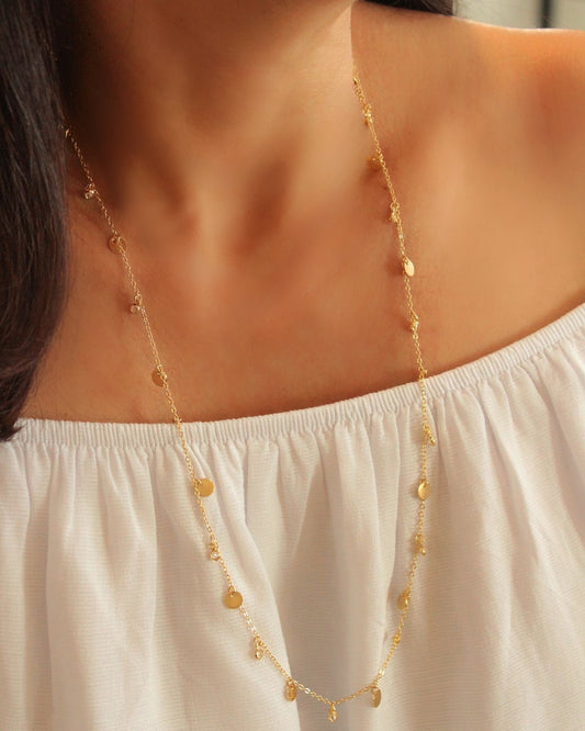 Colar Longo Amira Folheado a Ouro 18k