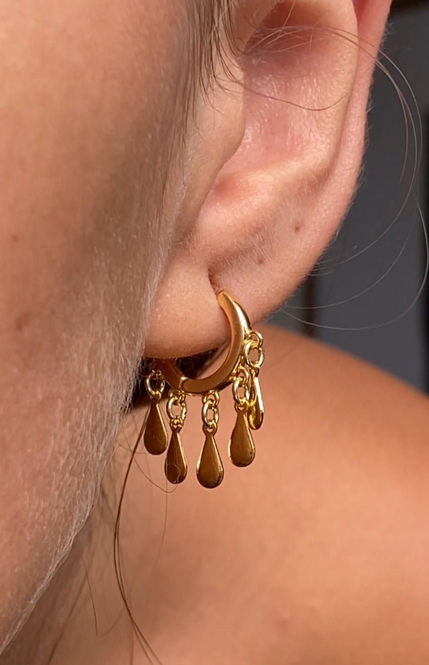 Brinco Drops Folheado a Ouro 18k