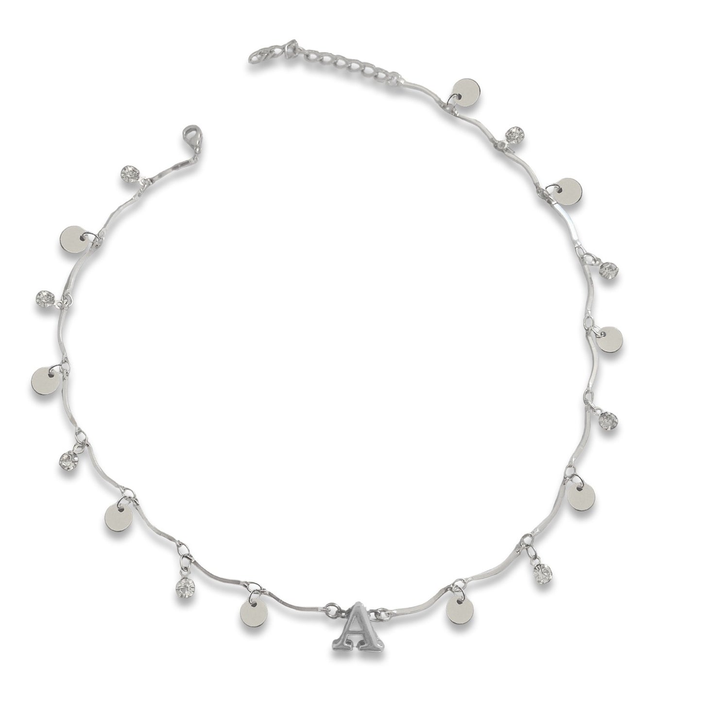 Choker Curves Letters Personalizado Prata