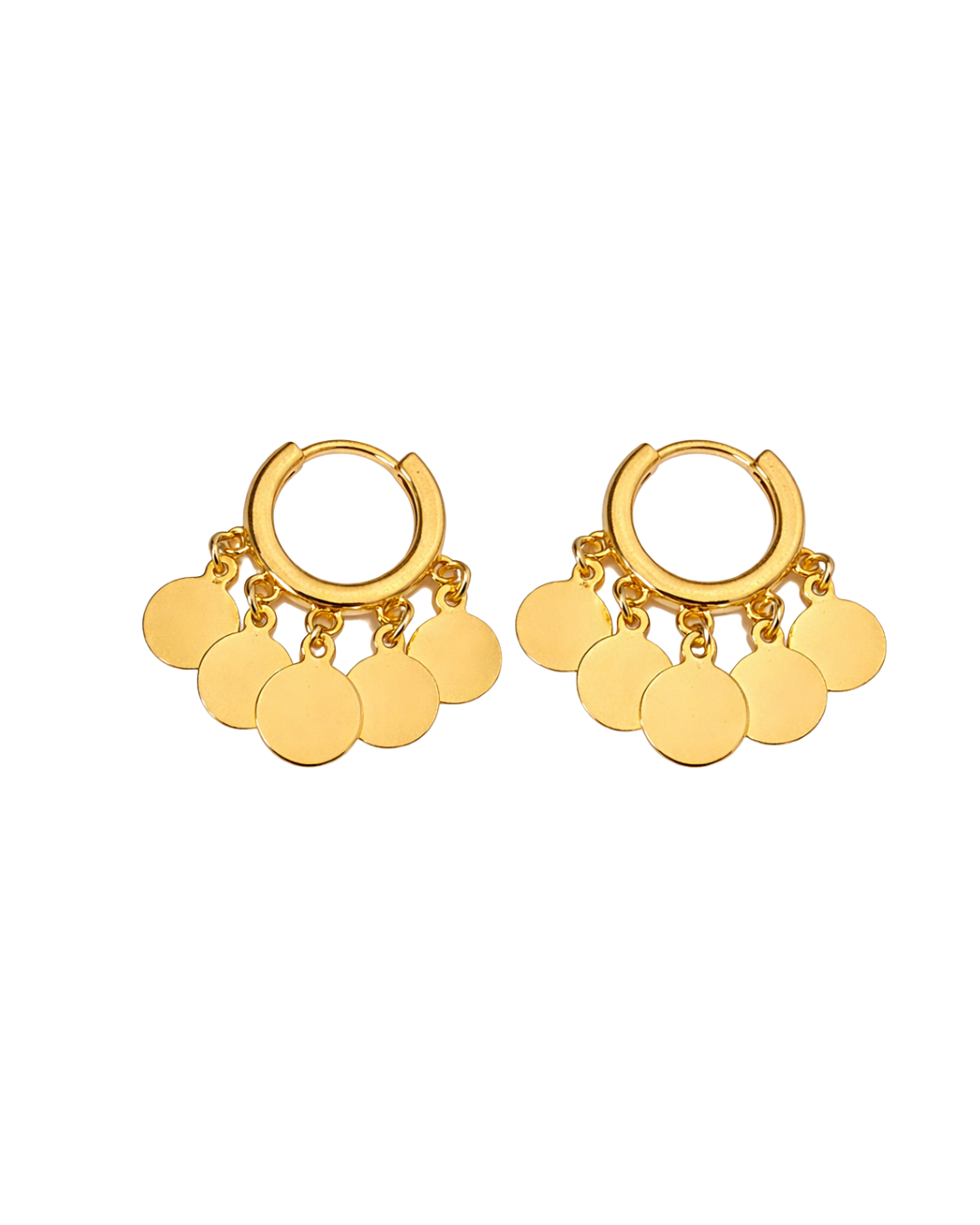 Brinco Moedas Folheado a Ouro 18k
