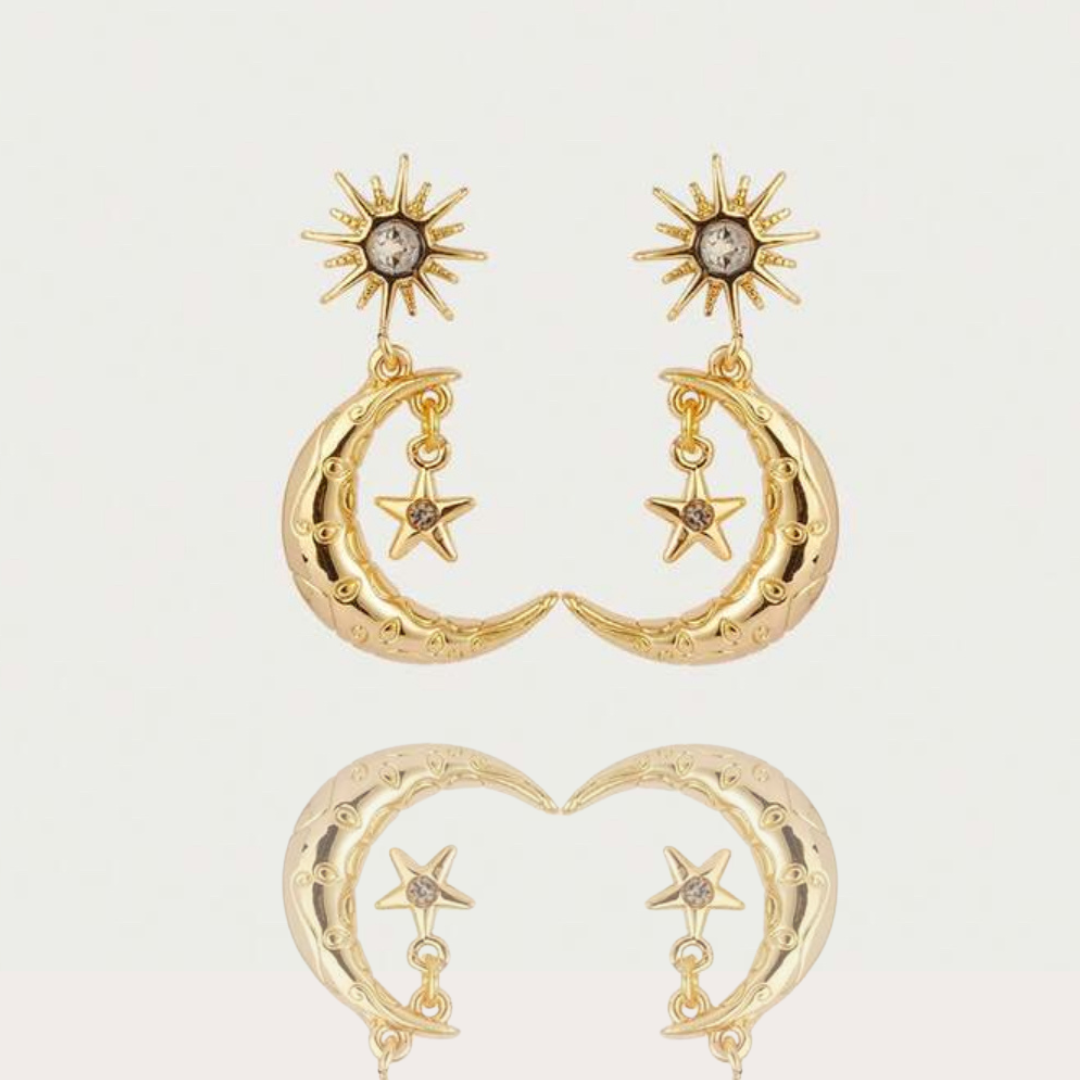 Brinco Lunar Folheado a Ouro 18k