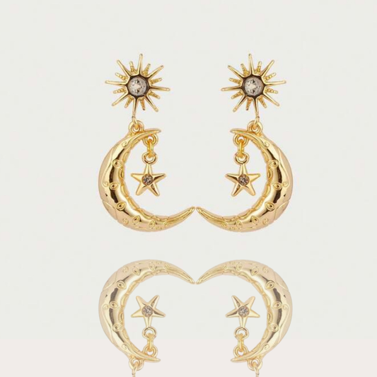 Brinco Lunar Folheado a Ouro 18k