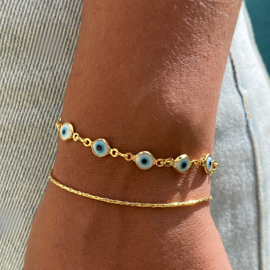 Pulseira Dupla Folheado a Ouro 18k