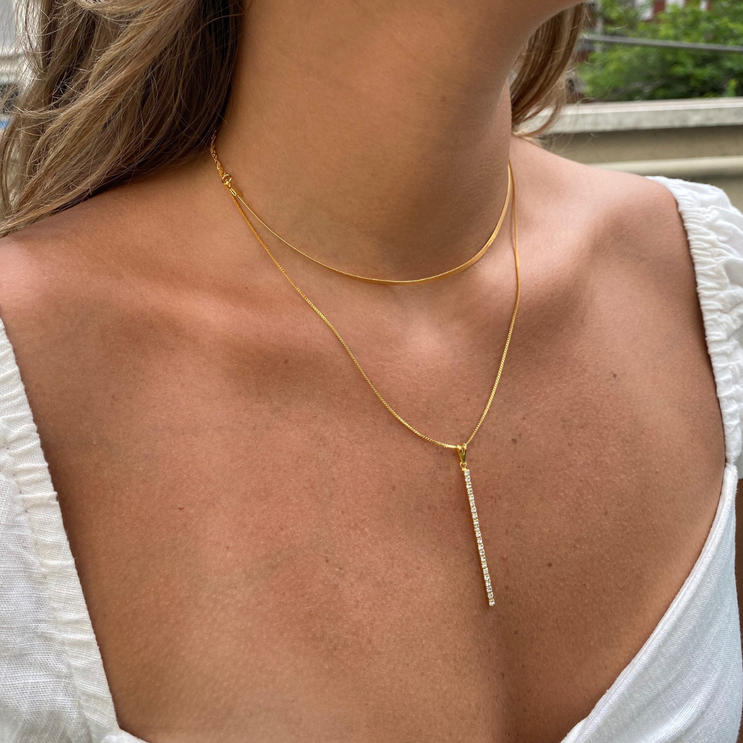 Colar Duplo Glowing Snake Folheado a Ouro 18k