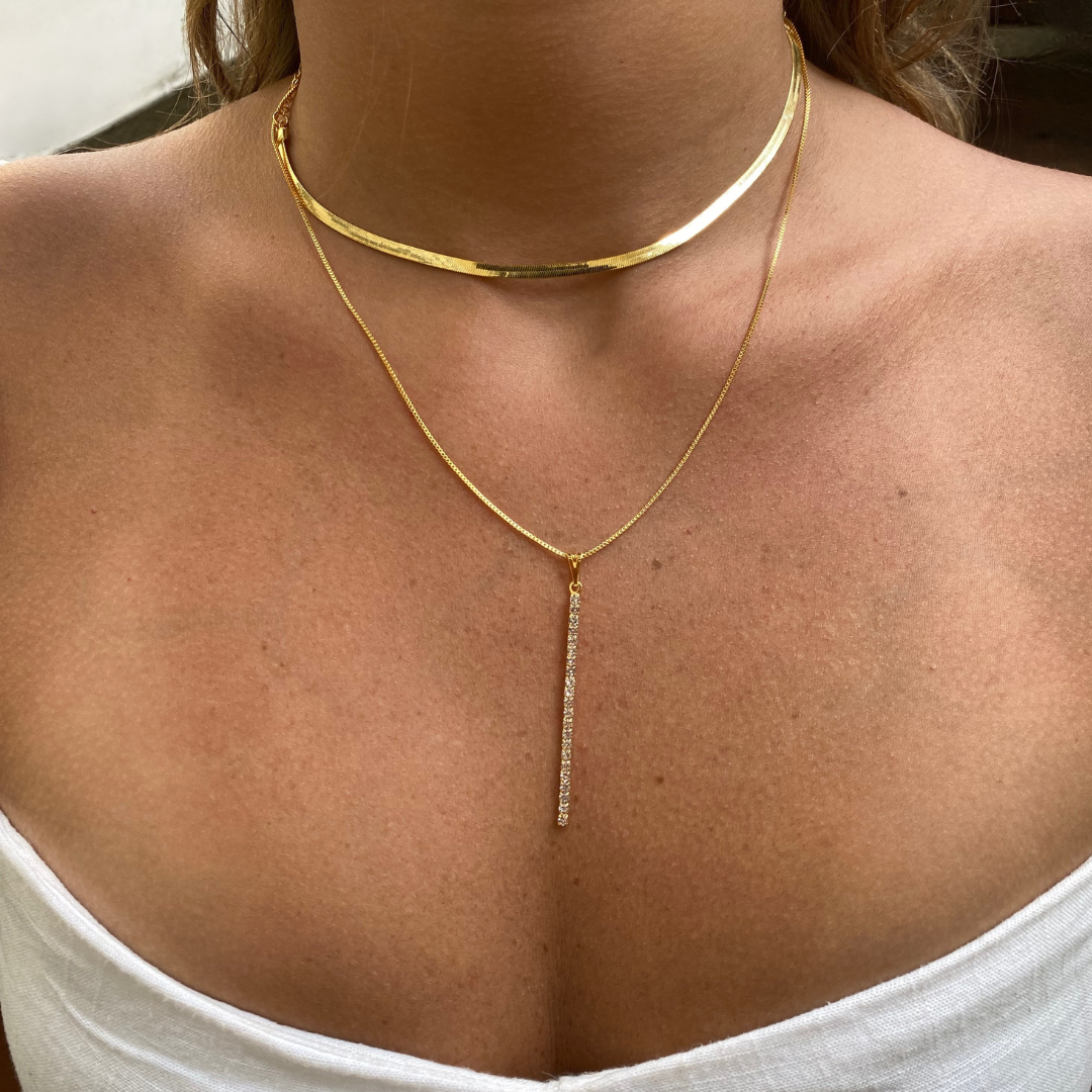 Colar Duplo Glowing Snake Folheado a Ouro 18k