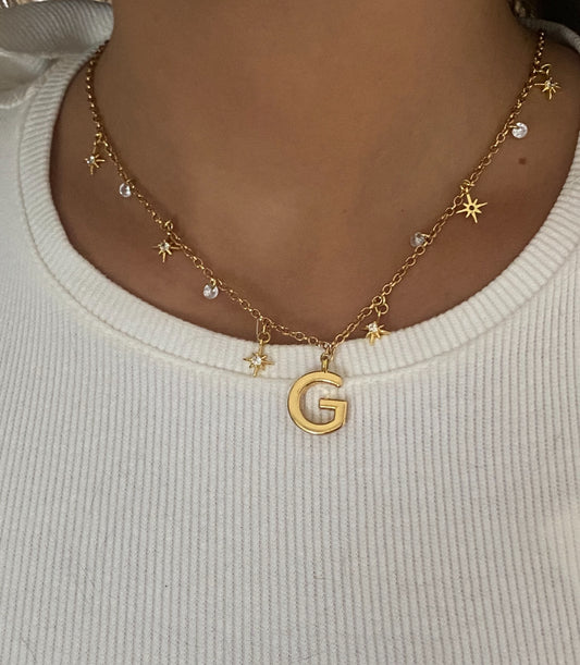 Choker Letters Solaris Folheada a Ouro 18k