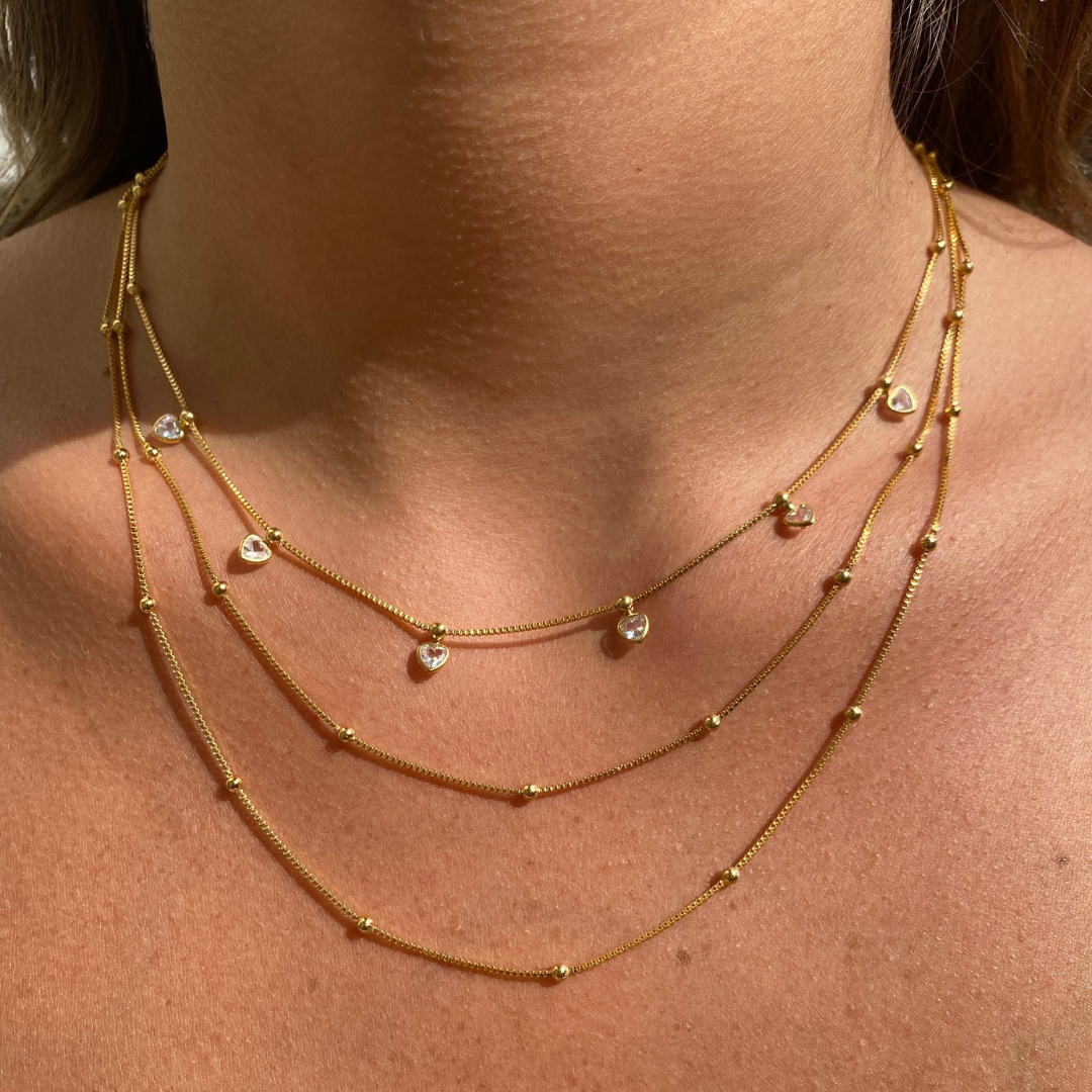 Colar Shine Love Folheado a Ouro 18k