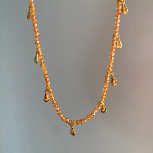 Colar Gota Miçanga Orange