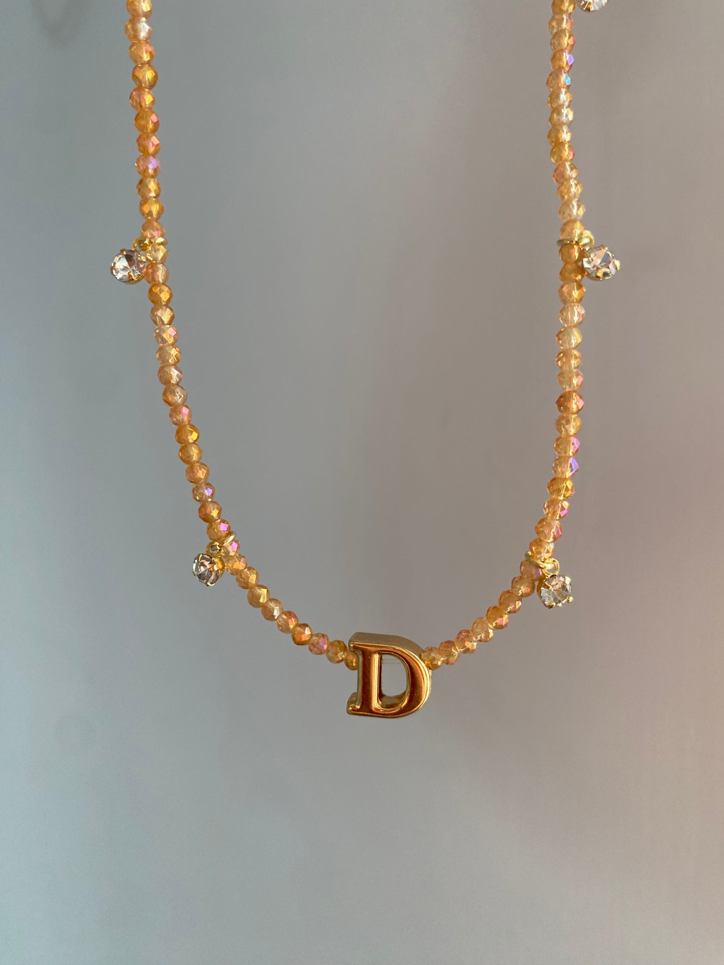 Colar Letters Miçanga Orange