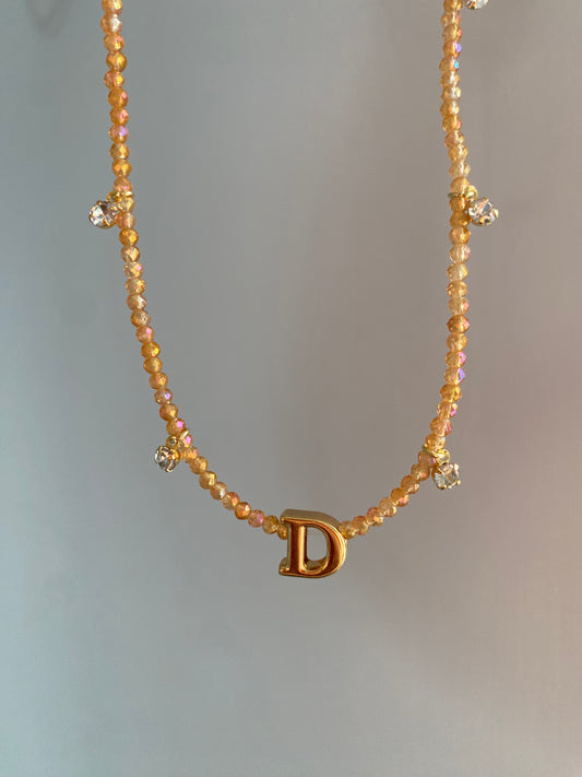 Colar Letters Miçanga Orange