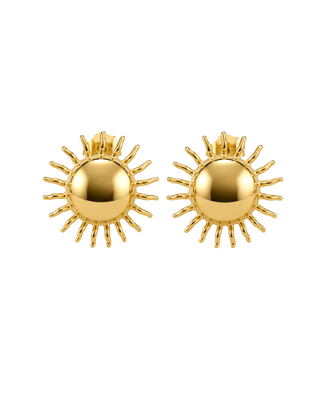 Brinco Sol Folheado a Ouro 18k