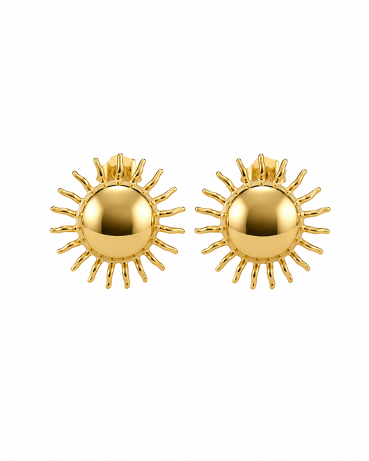 Brinco Sol Folheado a Ouro 18k