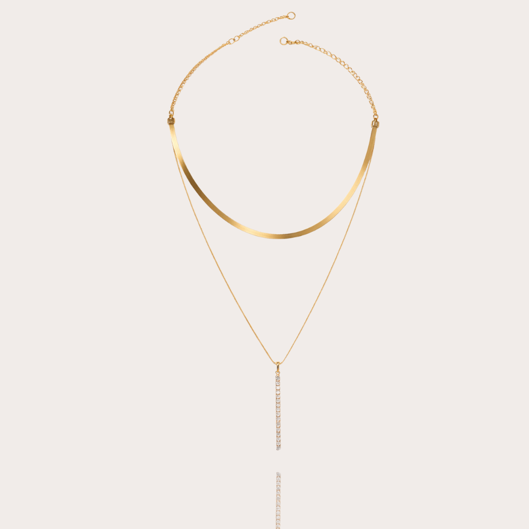 Colar Duplo Glowing Snake Folheado a Ouro 18k