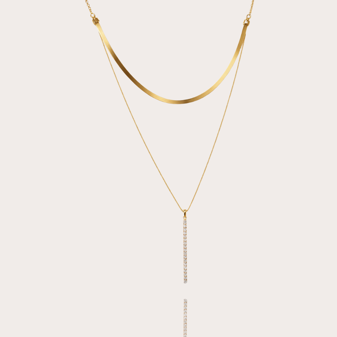 Colar Duplo Glowing Snake Folheado a Ouro 18k