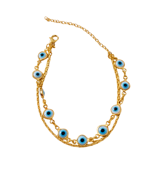 Pulseira Dupla Folheado a Ouro 18k