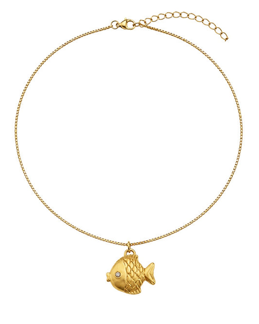 Colar Sea Fish Folheado a Ouro 18k