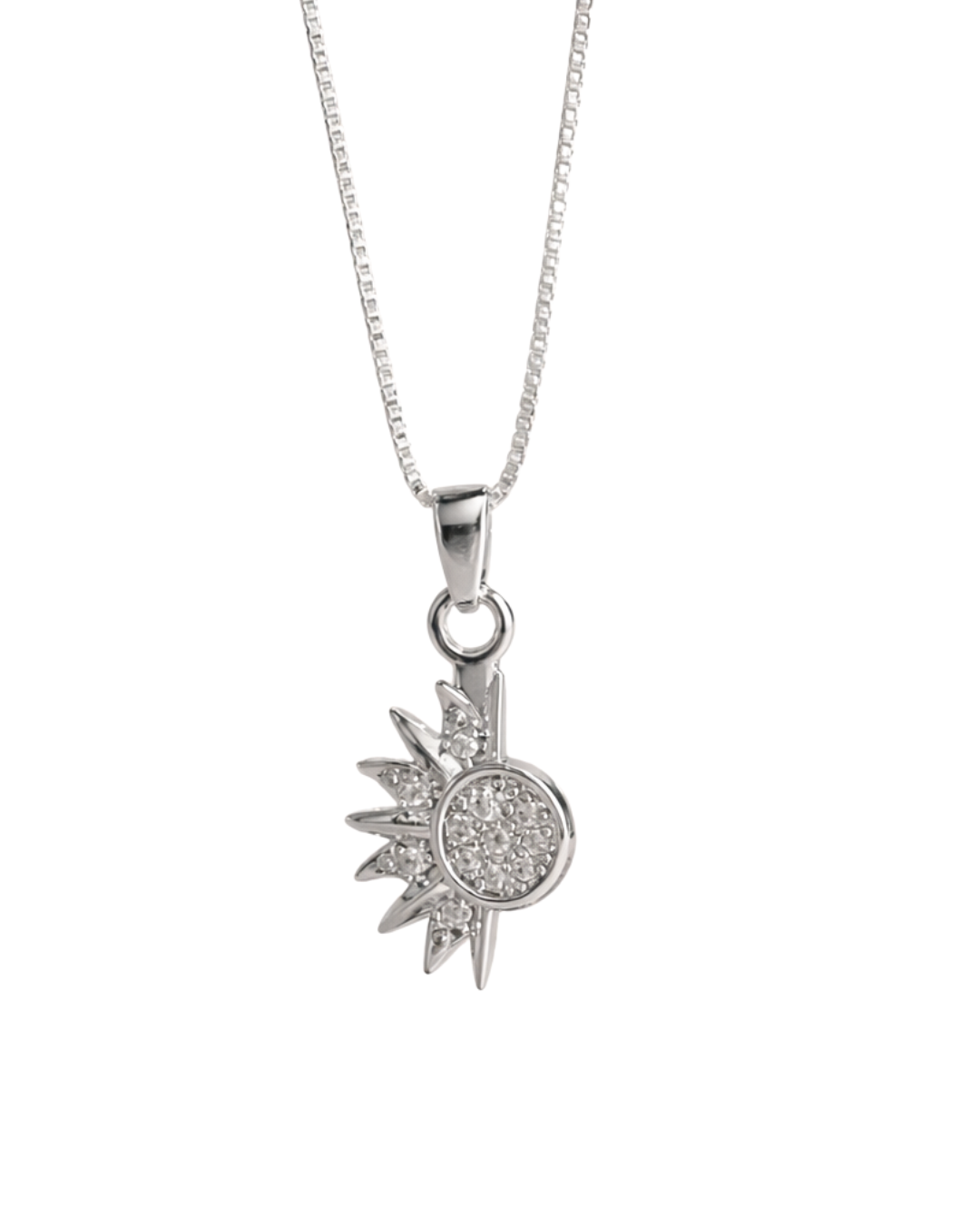 Colar Eclipse Sol e Lua Cravejado