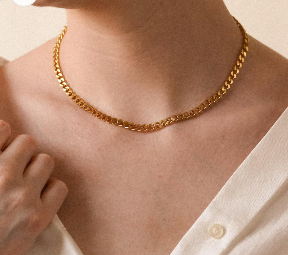 Choker Elo Folheada a Ouro 18k