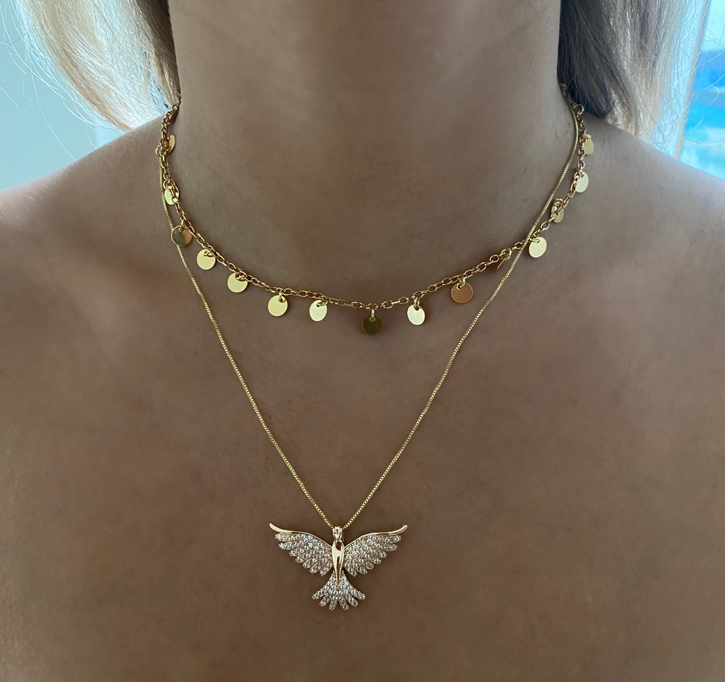 Colar Espírito Santo Folheada a Ouro 18k