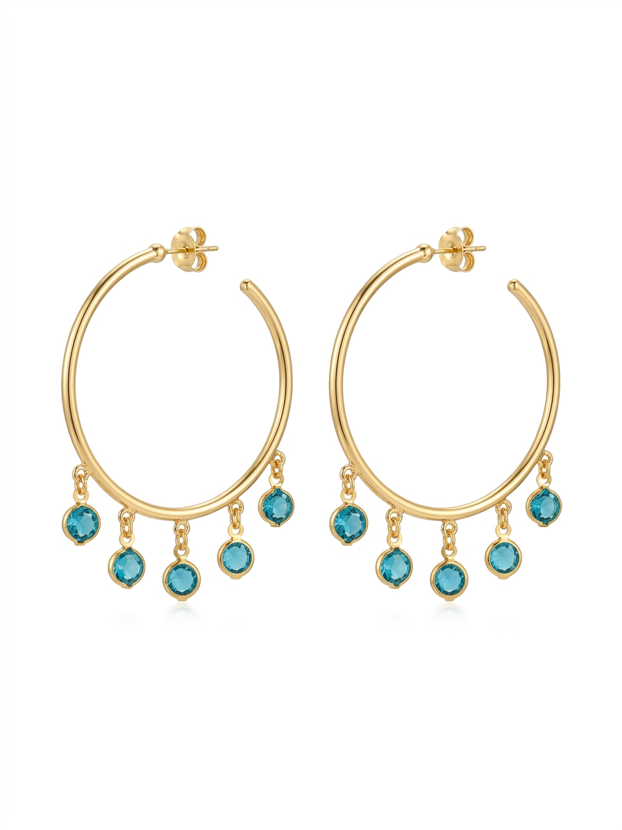 Argola Aurora Ocean Folheado a Ouro 18k