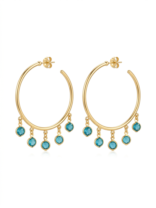 Argola Aurora Ocean Folheado a Ouro 18k