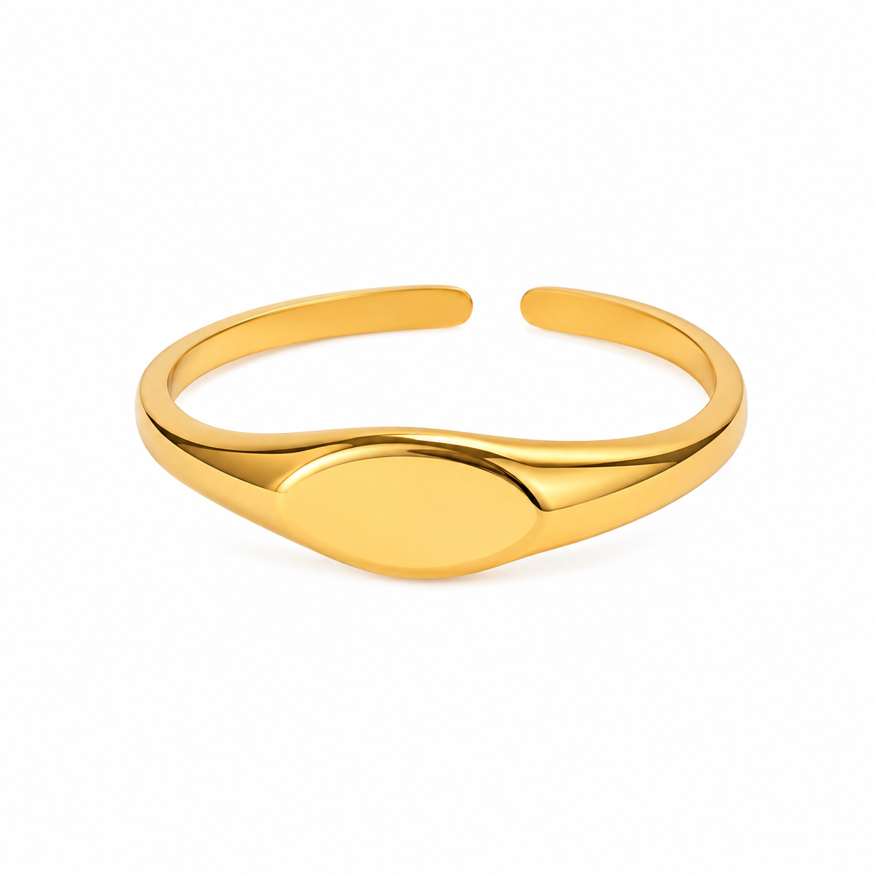 Anel Bold Minimal Folheado a Ouro 18k