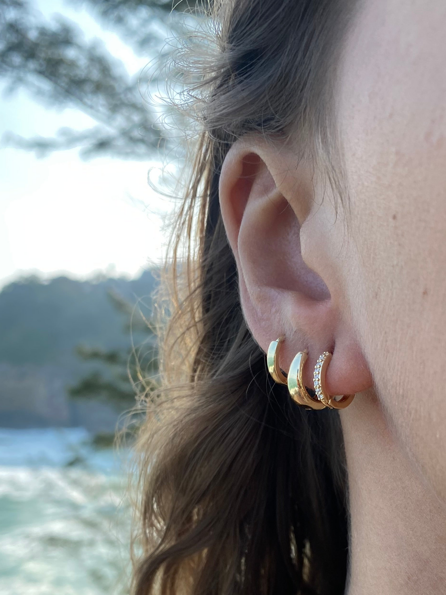 Trio Argolas Elegance Folheado a Ouro 18k