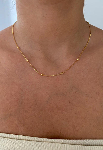 Colar Veneziana Bolinhas Folheada a Ouro 18k