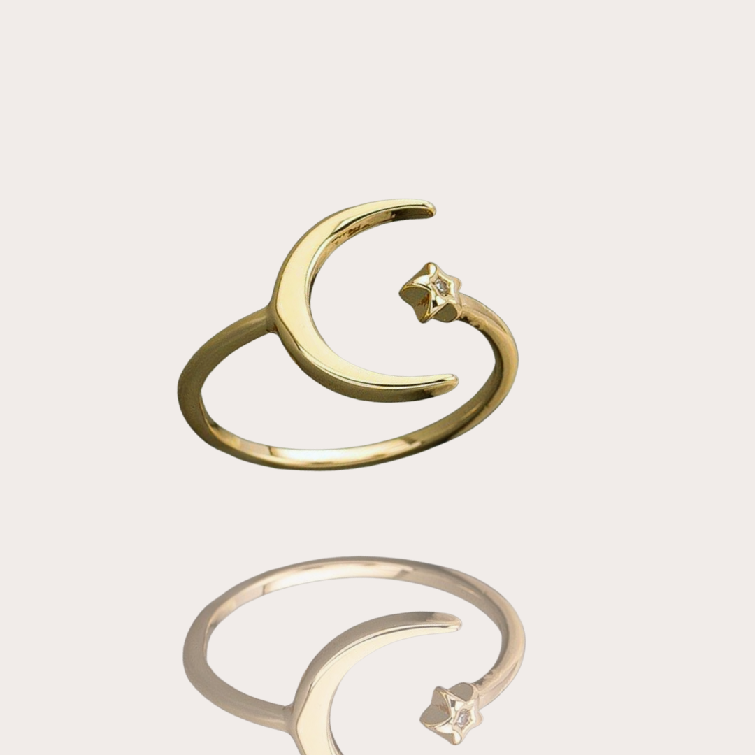 Anel Regulável Luar Folheado a Ouro 18k