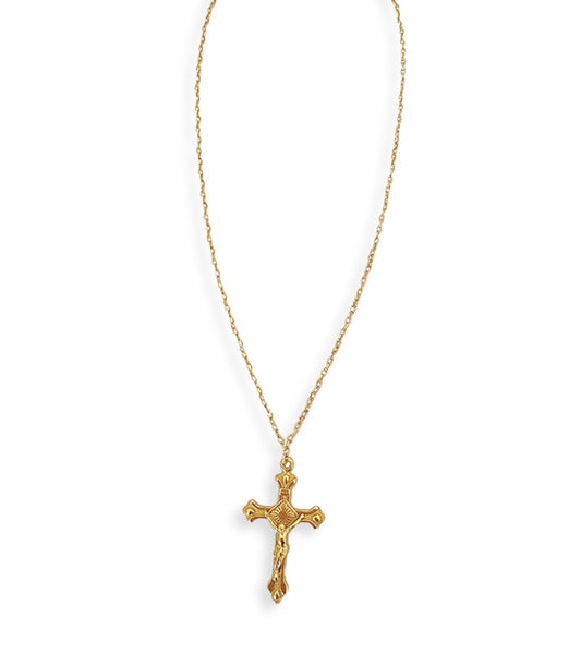 Colar Crucifixo Folheado a Ouro 18k