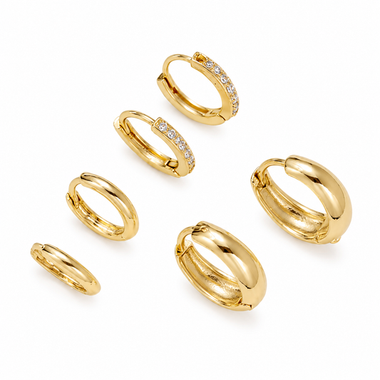 Trio Argolas Elegance Folheado a Ouro 18k