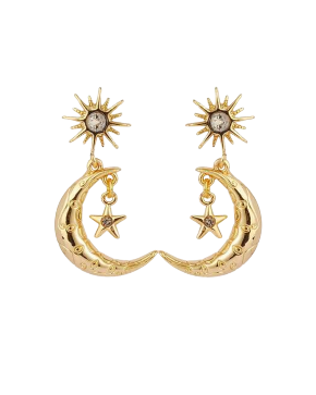 Brinco Lunar Folheado a Ouro 18k