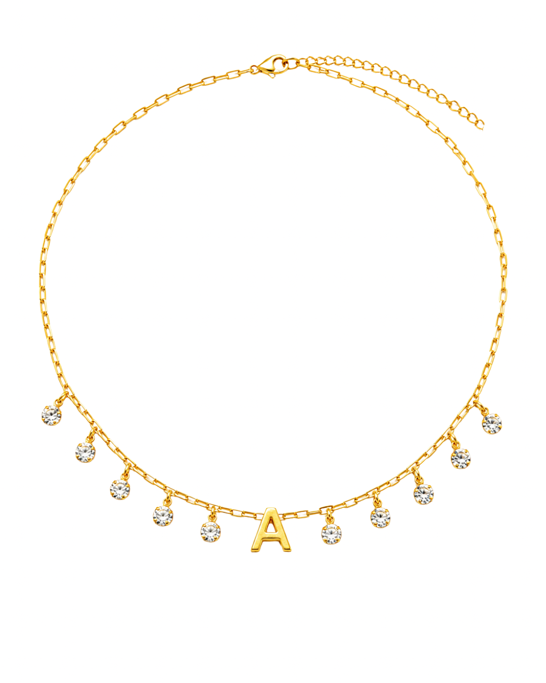 Choker Letters Zircônias Folheada a Ouro 18k