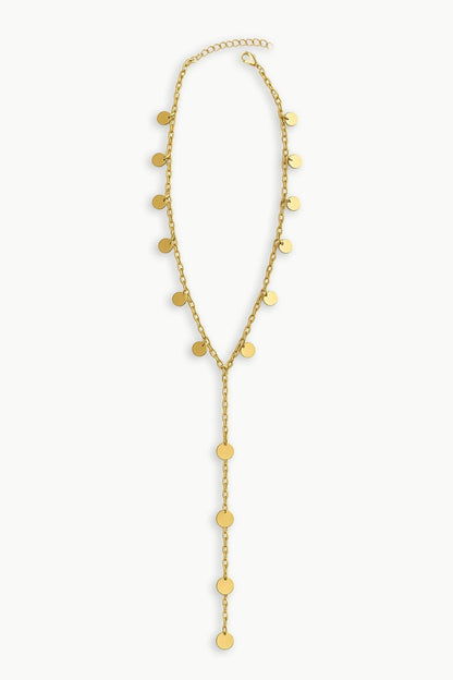 Colar Gravatinha Moedas Folheada a Ouro 18k