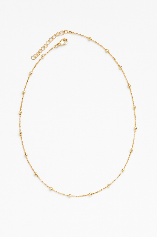 Colar Veneziana Bolinhas Folheada a Ouro 18k