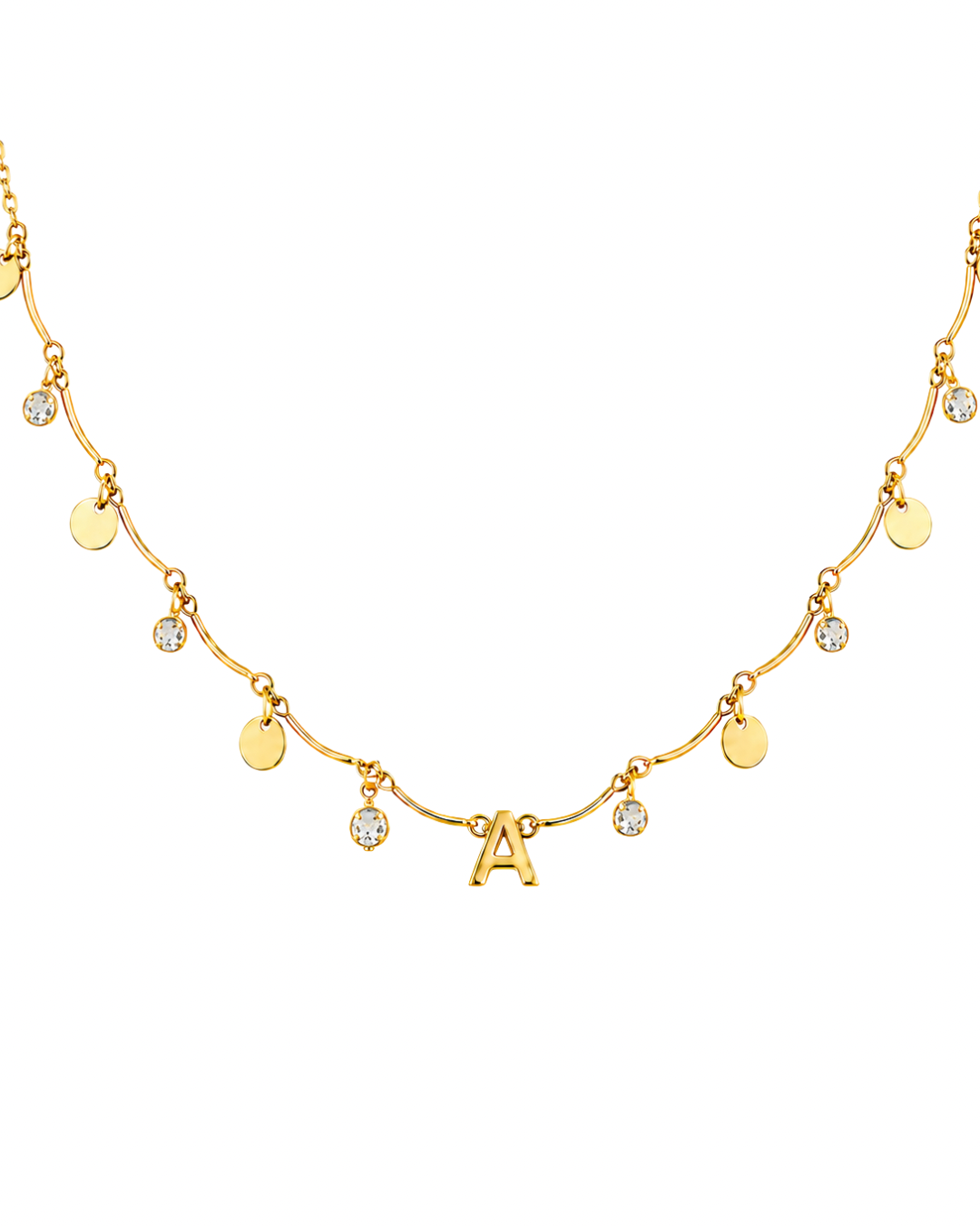 Choker Curves Letters Personalizado Folheada a Ouro 18k