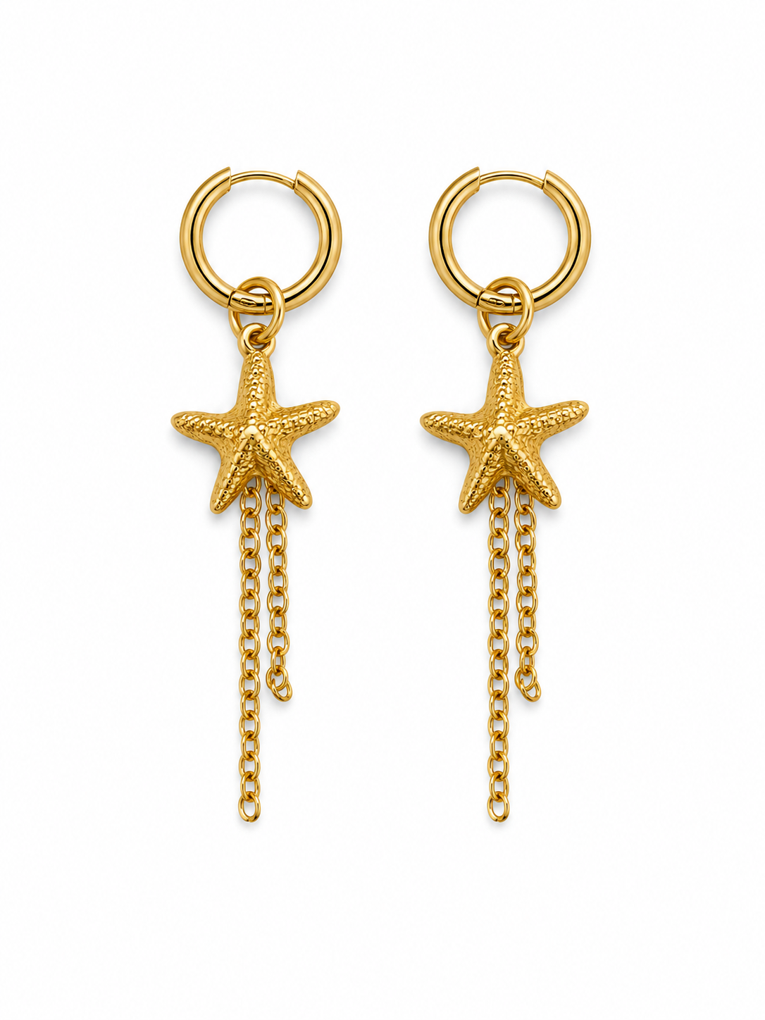 Brinco Estrela do Mar Folheado a Ouro 18k