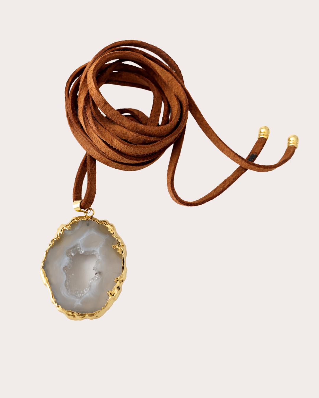 Gargantilha Camurça Ágata Natural