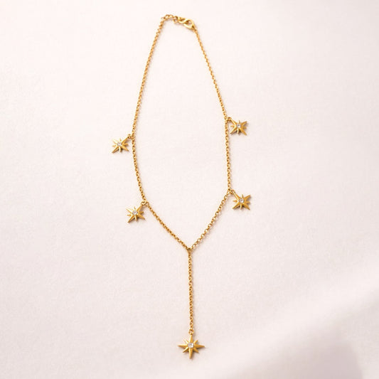 Colar Gravatinha Stars Folheado a Ouro 18k
